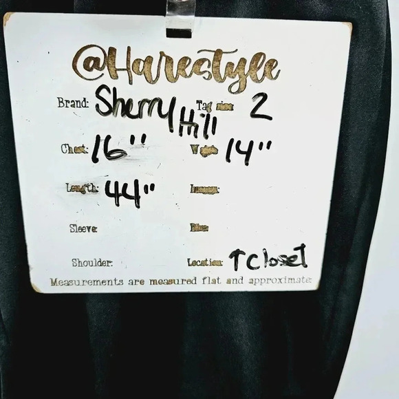 Sherri Hill black mermaid prom dress gown w gold beading 2 - Picture 12 of 13